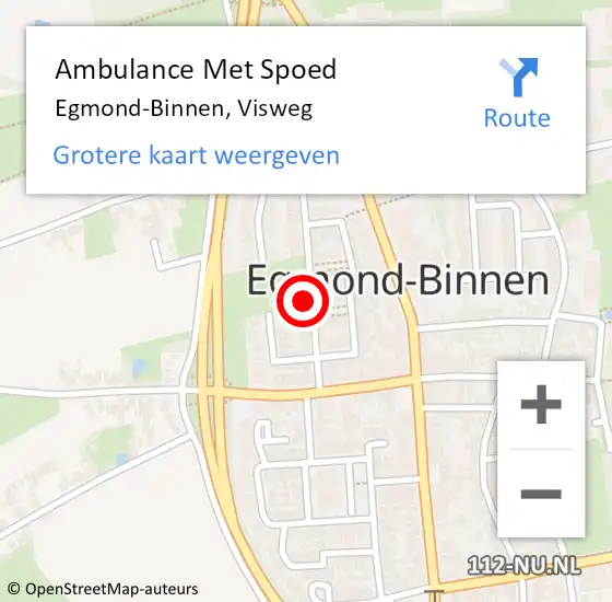 Locatie op kaart van de 112 melding: Ambulance Met Spoed Naar Egmond-Binnen, Visweg op 31 augustus 2022 20:24