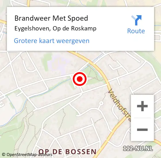 Locatie op kaart van de 112 melding: Brandweer Met Spoed Naar Eygelshoven, Op de Roskamp op 31 augustus 2022 20:56