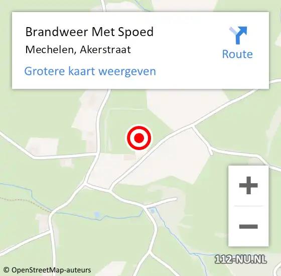 Locatie op kaart van de 112 melding: Brandweer Met Spoed Naar Mechelen, Akerstraat op 31 augustus 2022 21:46