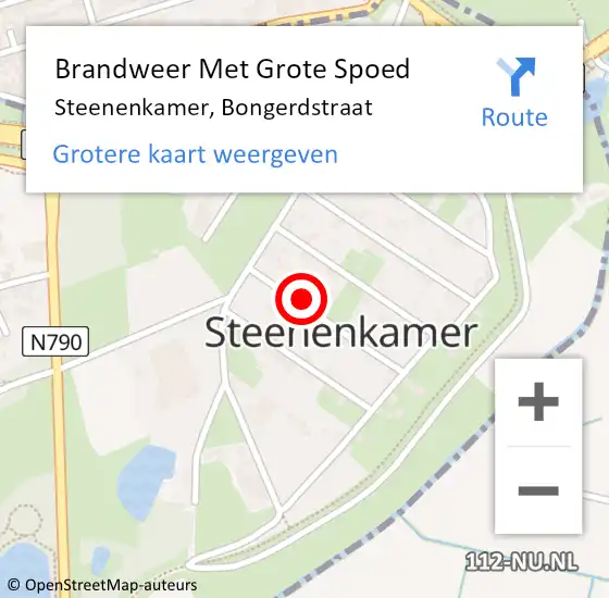 Locatie op kaart van de 112 melding: Brandweer Met Grote Spoed Naar Steenenkamer, Bongerdstraat op 31 augustus 2022 21:52