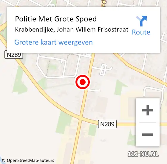 Locatie op kaart van de 112 melding: Politie Met Grote Spoed Naar Krabbendijke, Johan Willem Frisostraat op 31 augustus 2022 22:24