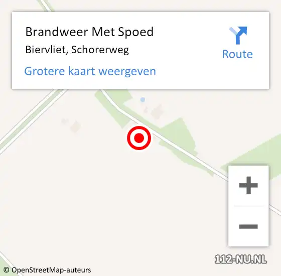 Locatie op kaart van de 112 melding: Brandweer Met Spoed Naar Biervliet, Schorerweg op 31 augustus 2022 22:52