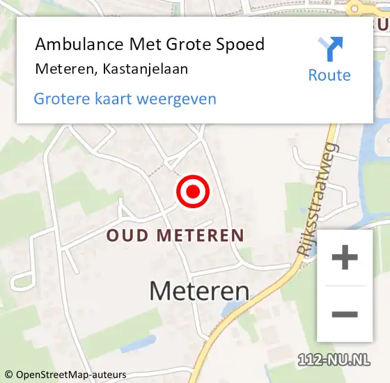 Locatie op kaart van de 112 melding: Ambulance Met Grote Spoed Naar Meteren, Kastanjelaan op 31 augustus 2022 23:59