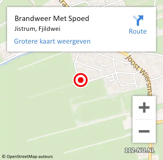 Locatie op kaart van de 112 melding: Brandweer Met Spoed Naar Jistrum, Fjildwei op 1 september 2022 01:24