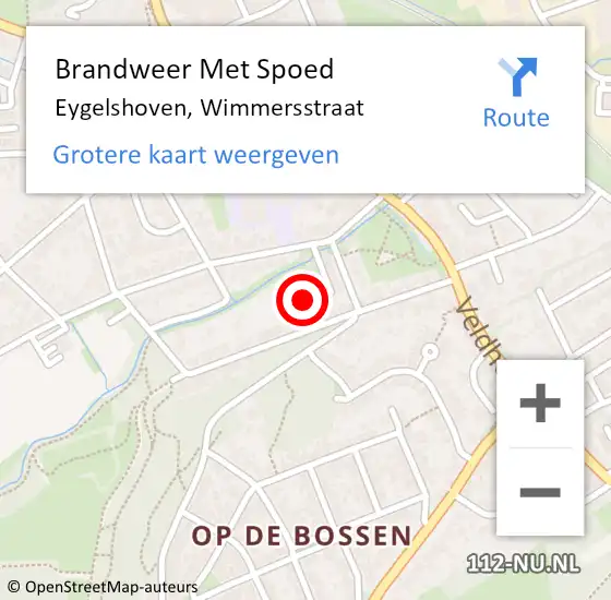 Locatie op kaart van de 112 melding: Brandweer Met Spoed Naar Eygelshoven, Wimmersstraat op 1 september 2022 01:27