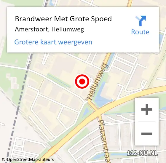 Locatie op kaart van de 112 melding: Brandweer Met Grote Spoed Naar Amersfoort, Heliumweg op 1 september 2022 01:46