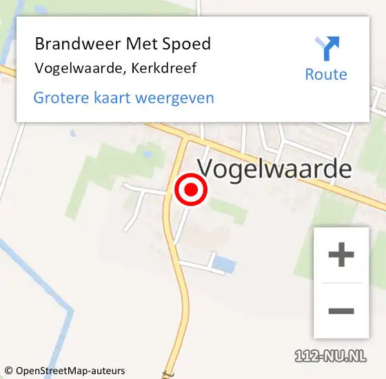 Locatie op kaart van de 112 melding: Brandweer Met Spoed Naar Vogelwaarde, Kerkdreef op 1 september 2022 07:45
