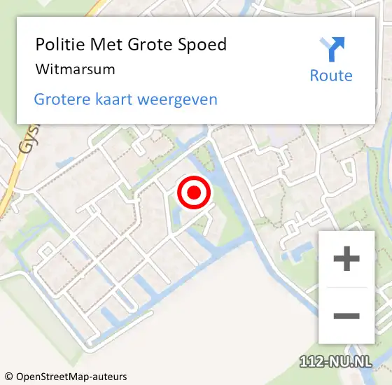 Locatie op kaart van de 112 melding: Politie Met Grote Spoed Naar Witmarsum op 1 september 2022 08:38