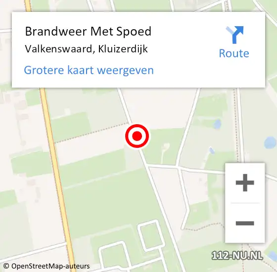 Locatie op kaart van de 112 melding: Brandweer Met Spoed Naar Valkenswaard, Kluizerdijk op 1 september 2022 09:01