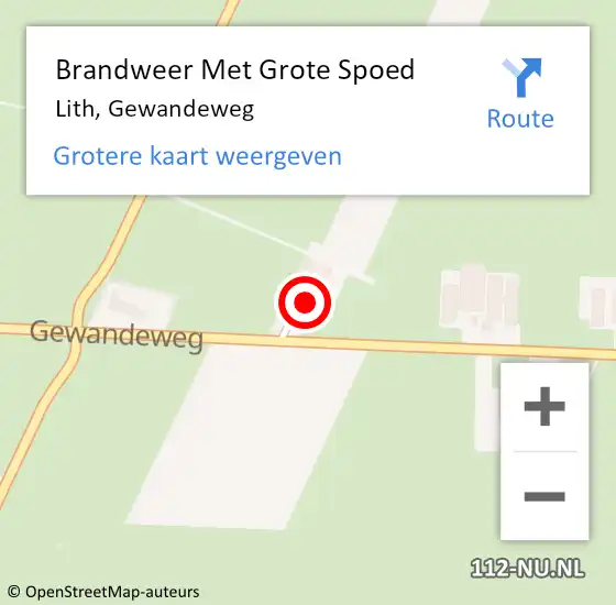 Locatie op kaart van de 112 melding: Brandweer Met Grote Spoed Naar Lith, Gewandeweg op 1 september 2022 09:53