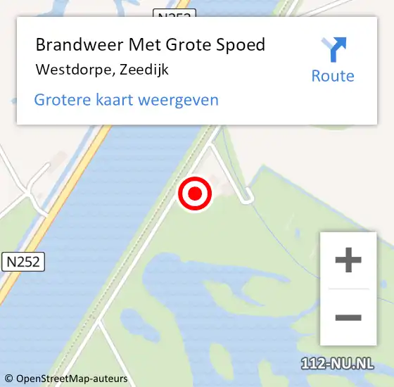 Locatie op kaart van de 112 melding: Brandweer Met Grote Spoed Naar Westdorpe, Zeedijk op 1 september 2022 10:09