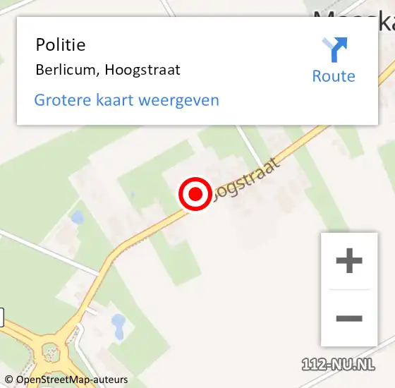 Locatie op kaart van de 112 melding: Politie Berlicum, Hoogstraat op 1 september 2022 10:23