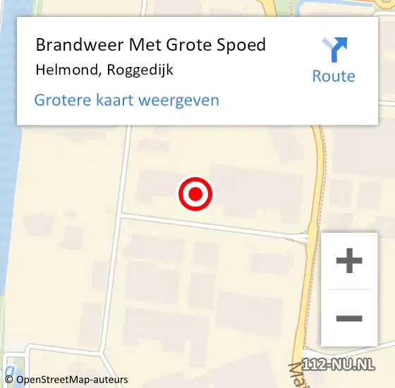 Locatie op kaart van de 112 melding: Brandweer Met Grote Spoed Naar Helmond, Roggedijk op 1 september 2022 10:42