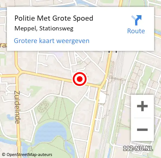 Locatie op kaart van de 112 melding: Politie Met Grote Spoed Naar Meppel, Stationsweg op 1 september 2022 11:33