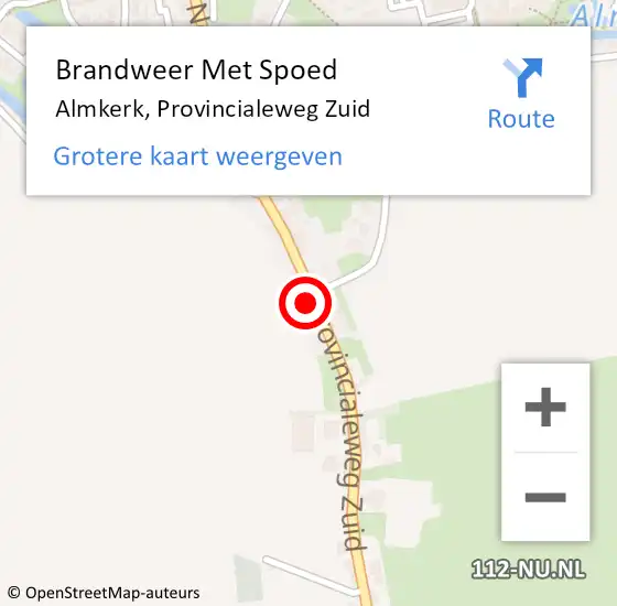 Locatie op kaart van de 112 melding: Brandweer Met Spoed Naar Almkerk, Provincialeweg Zuid op 28 juli 2014 10:44