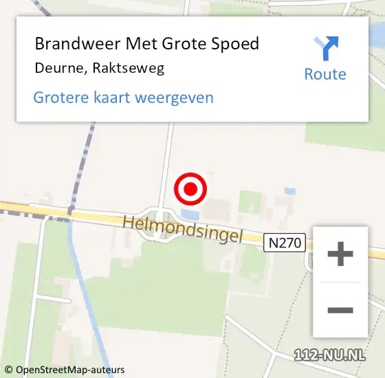 Locatie op kaart van de 112 melding: Brandweer Met Grote Spoed Naar Deurne, Raktseweg op 1 september 2022 14:45