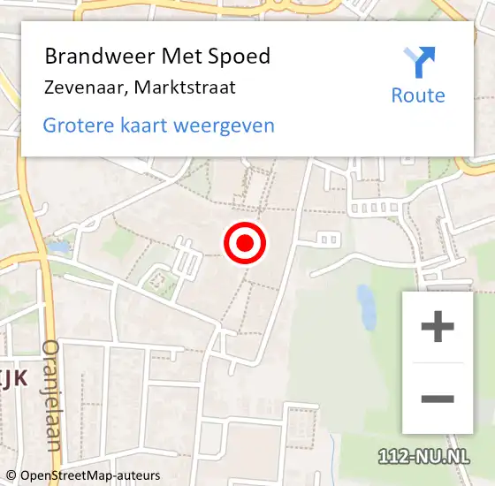 Locatie op kaart van de 112 melding: Brandweer Met Spoed Naar Zevenaar, Marktstraat op 1 september 2022 14:54