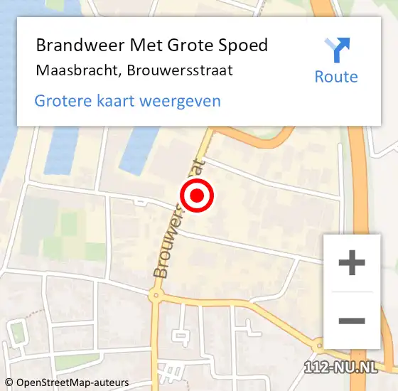 Locatie op kaart van de 112 melding: Brandweer Met Grote Spoed Naar Maasbracht, Brouwersstraat op 1 september 2022 14:55