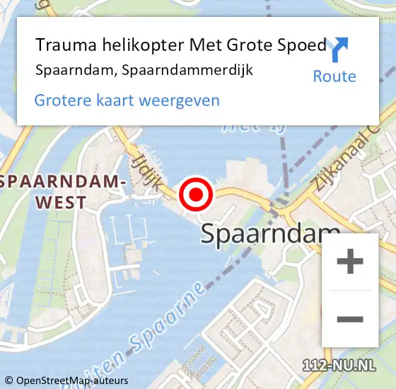 Locatie op kaart van de 112 melding: Trauma helikopter Met Grote Spoed Naar Spaarndam, Spaarndammerdijk op 1 september 2022 14:56