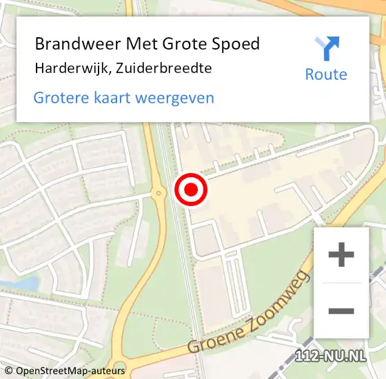 Locatie op kaart van de 112 melding: Brandweer Met Grote Spoed Naar Harderwijk, Zuiderbreedte op 1 september 2022 14:57