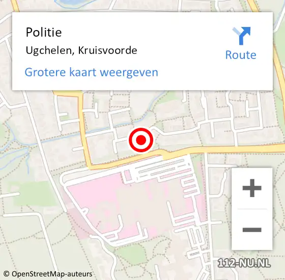 Locatie op kaart van de 112 melding: Politie Ugchelen, Kruisvoorde op 1 september 2022 15:06