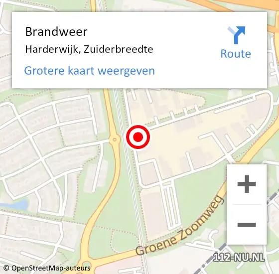 Locatie op kaart van de 112 melding: Brandweer Harderwijk, Zuiderbreedte op 1 september 2022 15:14