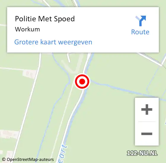 Locatie op kaart van de 112 melding: Politie Met Spoed Naar Workum op 1 september 2022 15:17
