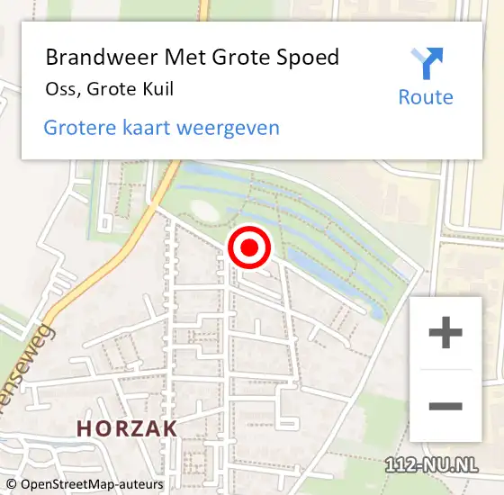 Locatie op kaart van de 112 melding: Brandweer Met Grote Spoed Naar Oss, Grote Kuil op 1 september 2022 15:20