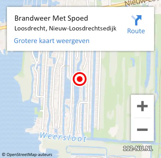 Locatie op kaart van de 112 melding: Brandweer Met Spoed Naar Loosdrecht, Nieuw-Loosdrechtsedijk op 1 september 2022 15:34