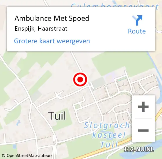 Locatie op kaart van de 112 melding: Ambulance Met Spoed Naar Enspijk, Haarstraat op 1 september 2022 15:53