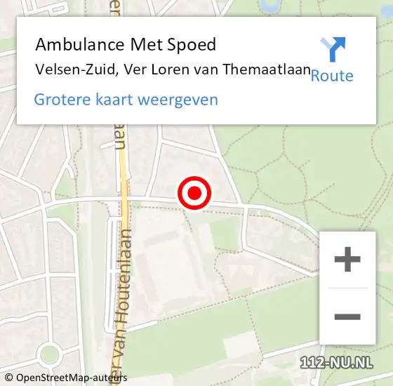 Locatie op kaart van de 112 melding: Ambulance Met Spoed Naar Velsen-Zuid, Ver Loren van Themaatlaan op 1 september 2022 16:39