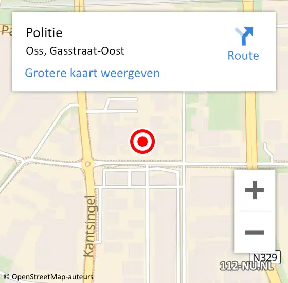 Locatie op kaart van de 112 melding: Politie Oss, Gasstraat-Oost op 1 september 2022 16:40