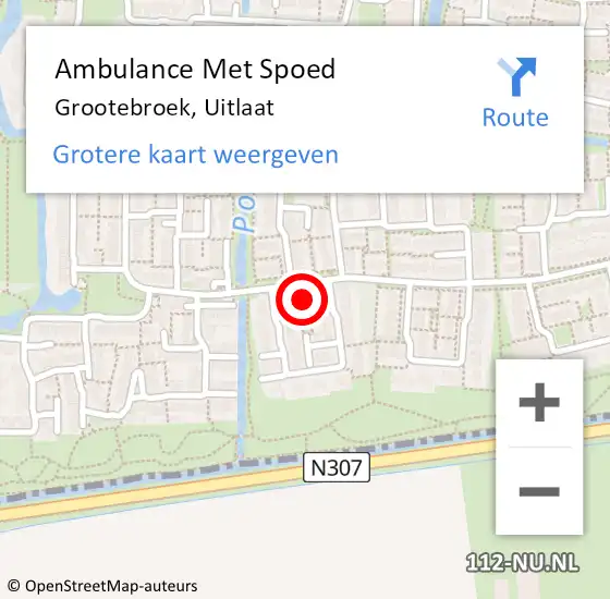 Locatie op kaart van de 112 melding: Ambulance Met Spoed Naar Grootebroek, Uitlaat op 1 september 2022 16:41