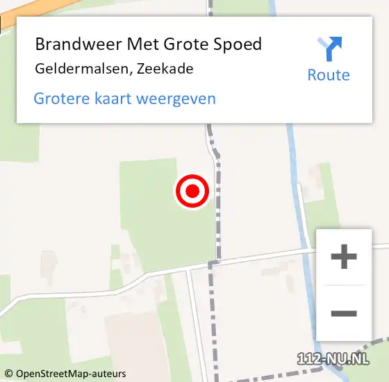 Locatie op kaart van de 112 melding: Brandweer Met Grote Spoed Naar Geldermalsen, Zeekade op 1 september 2022 16:48