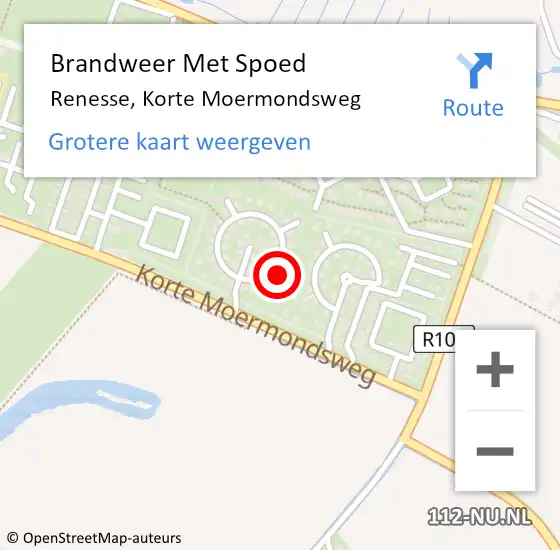 Locatie op kaart van de 112 melding: Brandweer Met Spoed Naar Renesse, Korte Moermondsweg op 1 september 2022 17:07