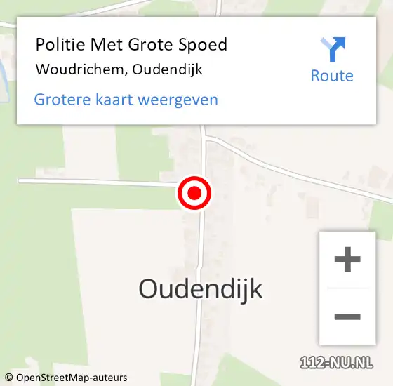 Locatie op kaart van de 112 melding: Politie Met Grote Spoed Naar Woudrichem, Oudendijk op 1 september 2022 17:09
