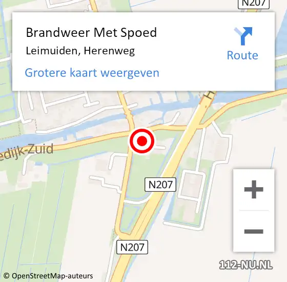 Locatie op kaart van de 112 melding: Brandweer Met Spoed Naar Leimuiden, Herenweg op 1 september 2022 17:32