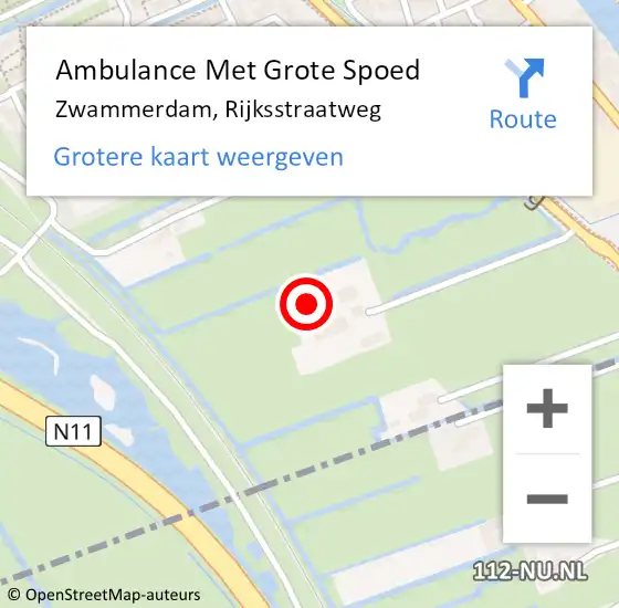 Locatie op kaart van de 112 melding: Ambulance Met Grote Spoed Naar Zwammerdam, Rijksstraatweg op 1 september 2022 17:36