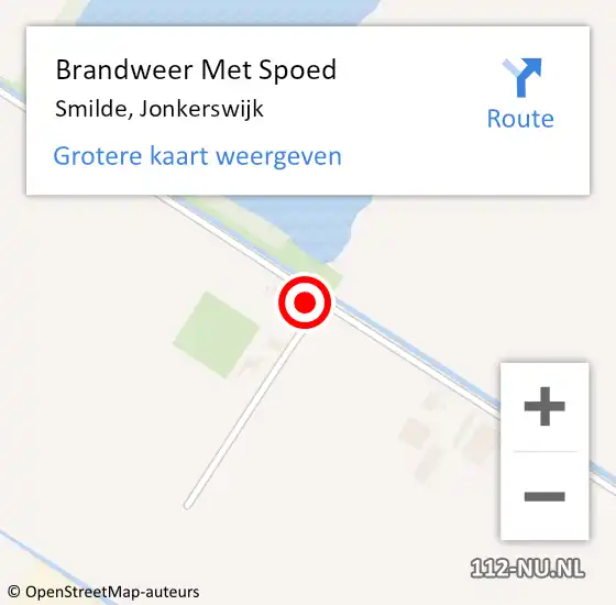 Locatie op kaart van de 112 melding: Brandweer Met Spoed Naar Smilde, Jonkerswijk op 1 september 2022 17:42