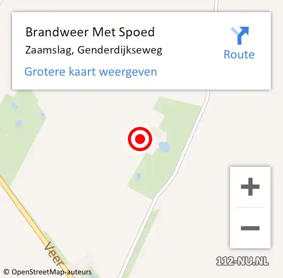 Locatie op kaart van de 112 melding: Brandweer Met Spoed Naar Zaamslag, Genderdijkseweg op 1 september 2022 18:18