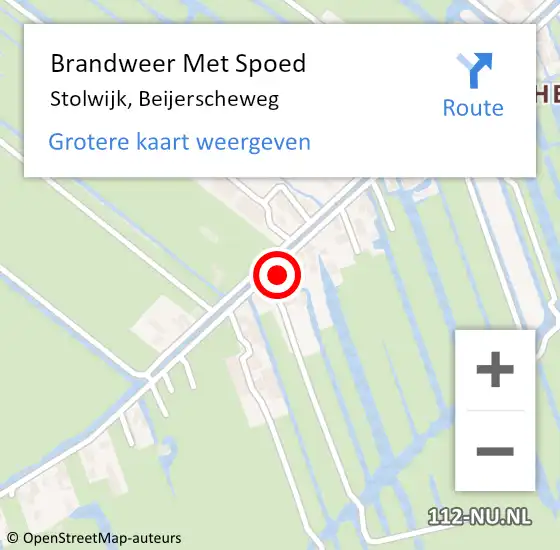 Locatie op kaart van de 112 melding: Brandweer Met Spoed Naar Stolwijk, Beijerscheweg op 28 juli 2014 11:01