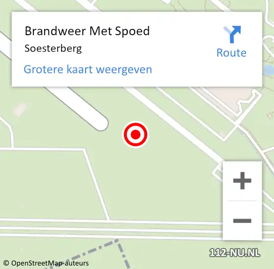 Locatie op kaart van de 112 melding: Brandweer Met Spoed Naar Soesterberg op 1 september 2022 18:42