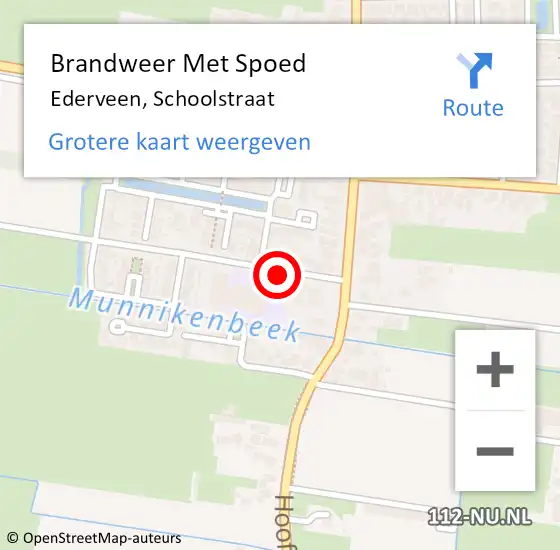 Locatie op kaart van de 112 melding: Brandweer Met Spoed Naar Ederveen, Schoolstraat op 1 september 2022 19:02