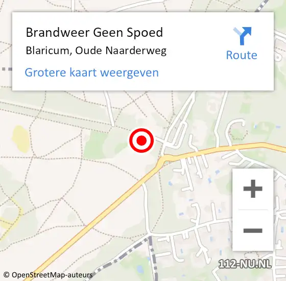 Locatie op kaart van de 112 melding: Brandweer Geen Spoed Naar Blaricum, Oude Naarderweg op 1 september 2022 19:04