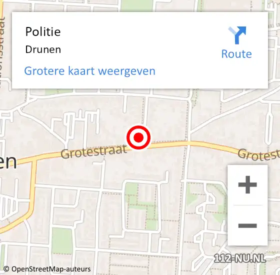 Locatie op kaart van de 112 melding: Politie Drunen op 1 september 2022 19:14
