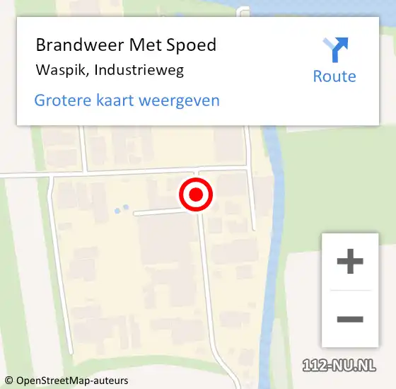 Locatie op kaart van de 112 melding: Brandweer Met Spoed Naar Waspik, Industrieweg op 28 juli 2014 11:02