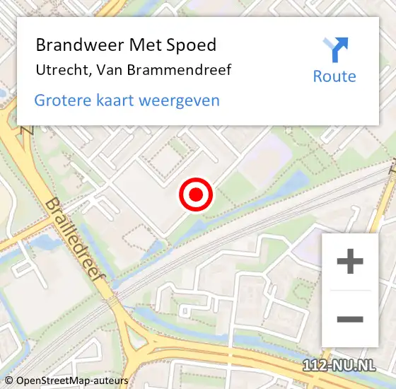 Locatie op kaart van de 112 melding: Brandweer Met Spoed Naar Utrecht, Van Brammendreef op 1 september 2022 19:44