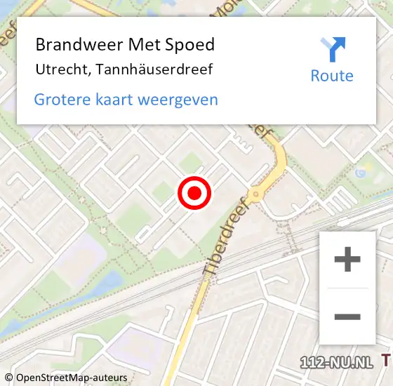 Locatie op kaart van de 112 melding: Brandweer Met Spoed Naar Utrecht, Tannhäuserdreef op 1 september 2022 19:46