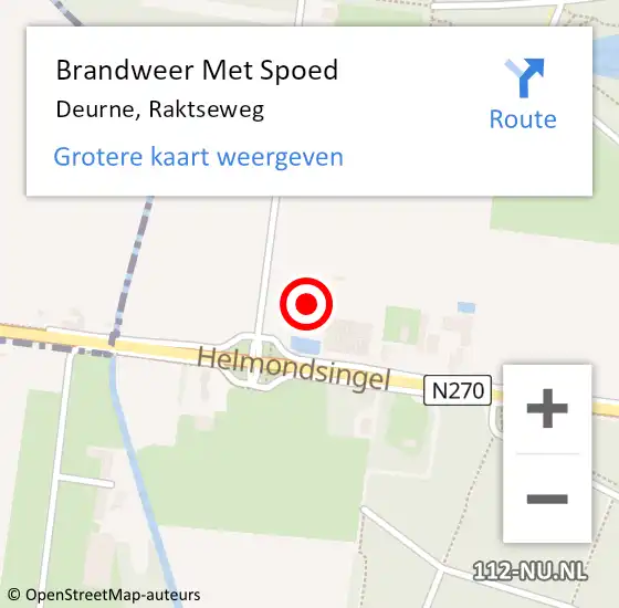 Locatie op kaart van de 112 melding: Brandweer Met Spoed Naar Deurne, Raktseweg op 1 september 2022 19:58