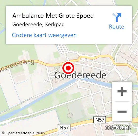 Locatie op kaart van de 112 melding: Ambulance Met Grote Spoed Naar Goedereede, Kerkpad op 1 september 2022 20:21